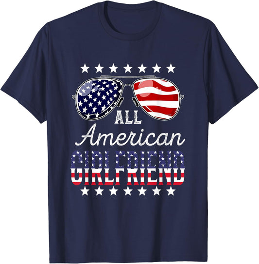 All American Girlfriend 4th of July Sunglasses Family T-Shirt - T-Shirt | Navy