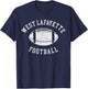 West Lafayette Football Distressed Vintage 80's Throwback T-Shirt - T-Shirt | Navy
