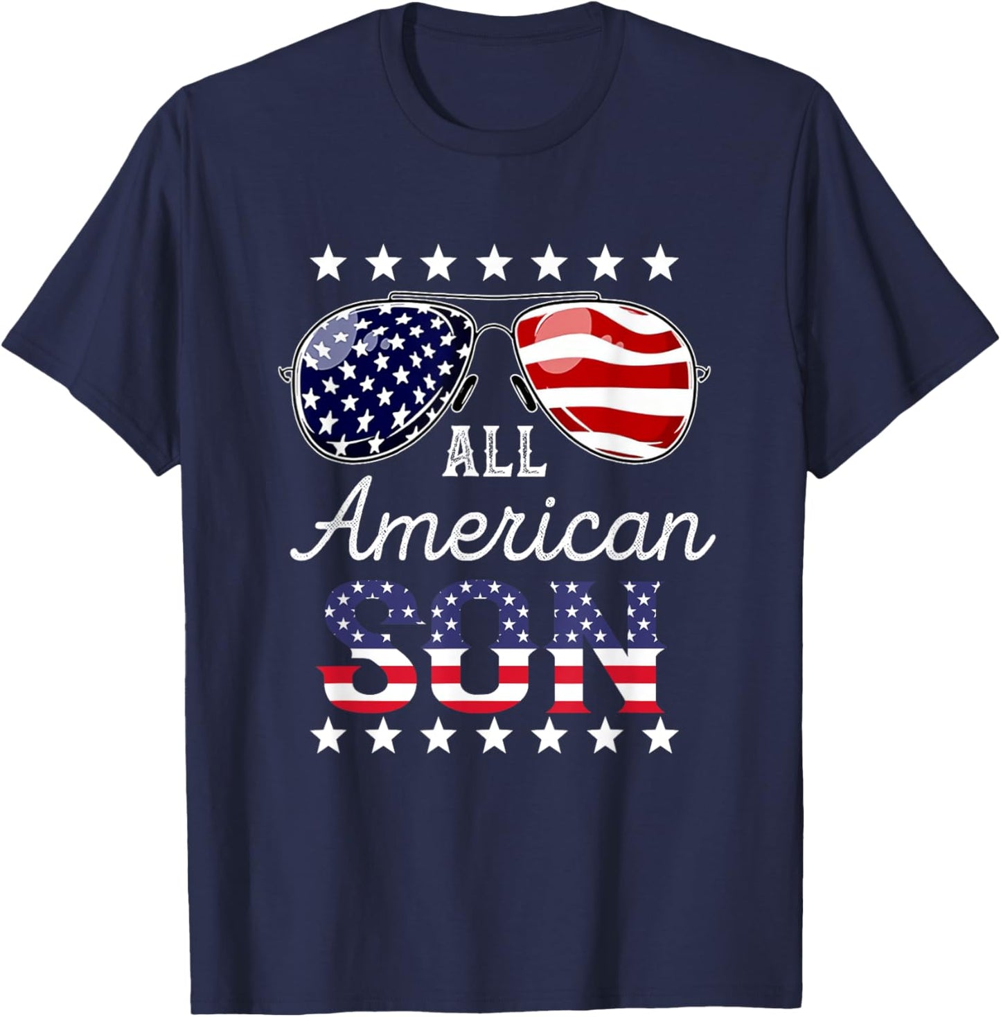 All American Son 4th of July Sunglasses Family Women Men T-Shirt - T-Shirt | Navy