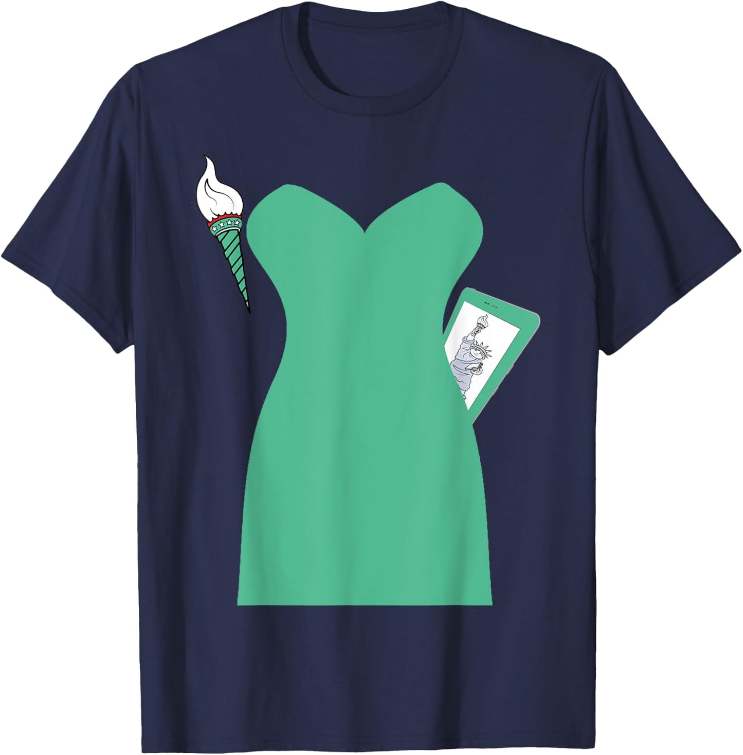 Statue of Liberty Halloween Costume Dress T-Shirt - T-Shirt | Navy
