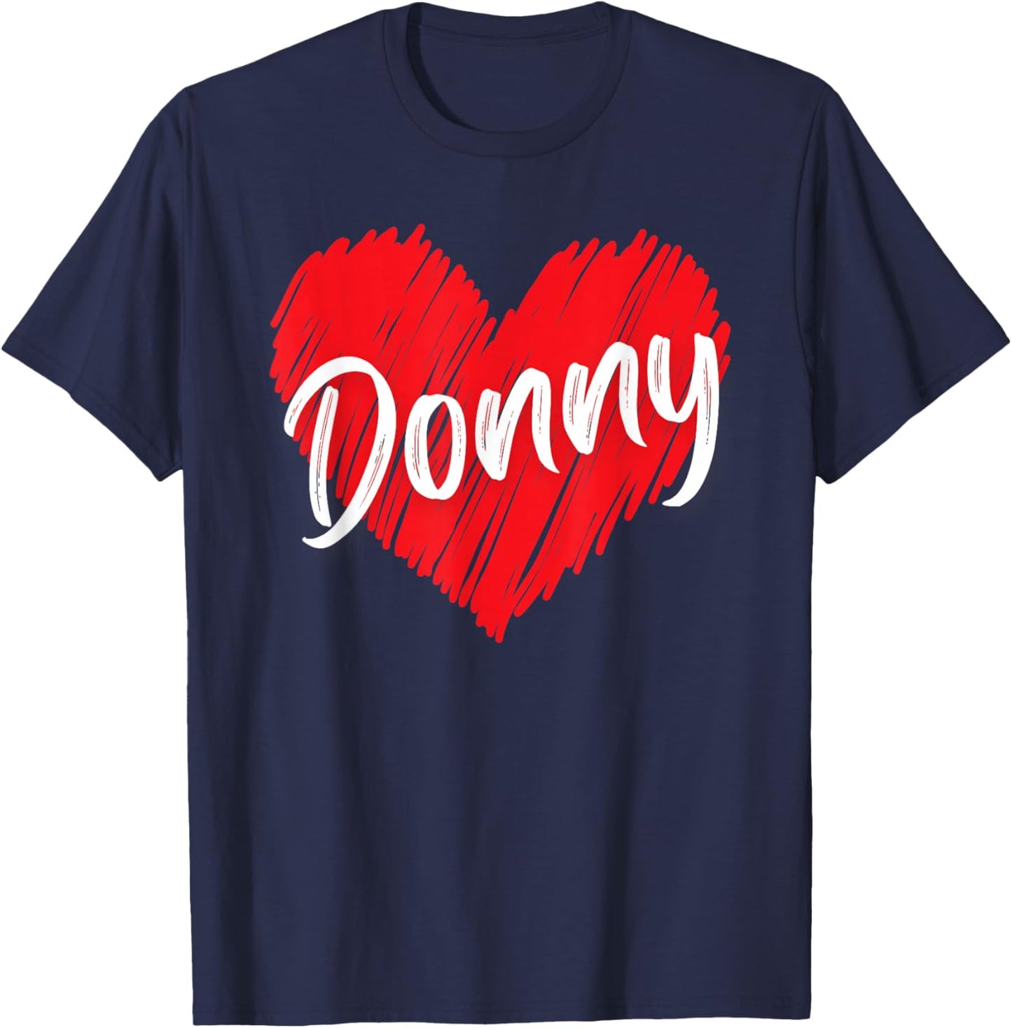Donny Personalized Name I Love Donny Heart Vintage T-Shirt - T-Shirt | Navy
