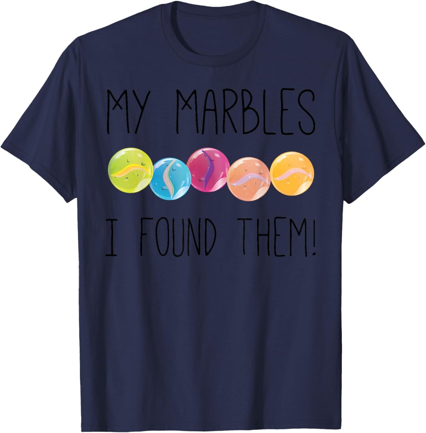Cat Eye My Marbles I Found Them Pattern T-Shirt - T-Shirt | Navy