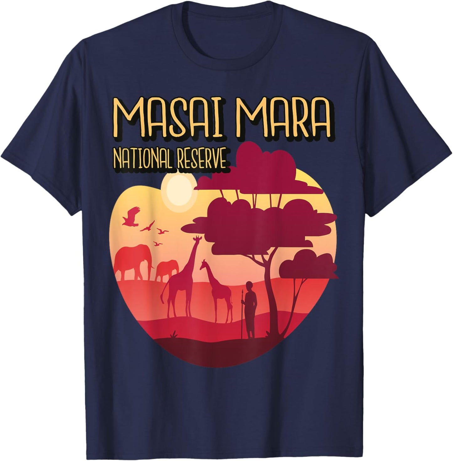 Masai Mara National reserve Kenya Safari Tour Africa T-Shirt - T-Shirt | Navy