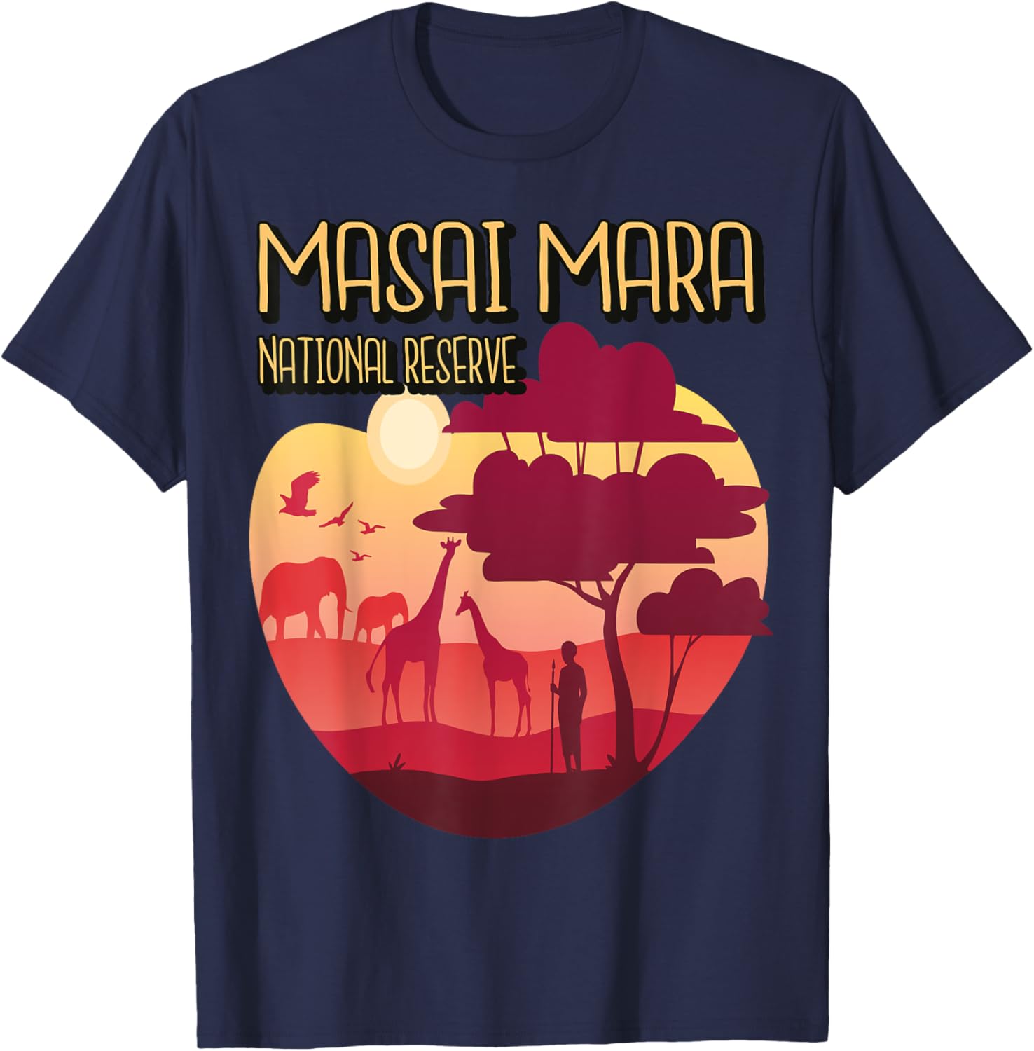 Masai Mara National reserve Kenya Safari Tour Africa T-Shirt - T-Shirt | Navy