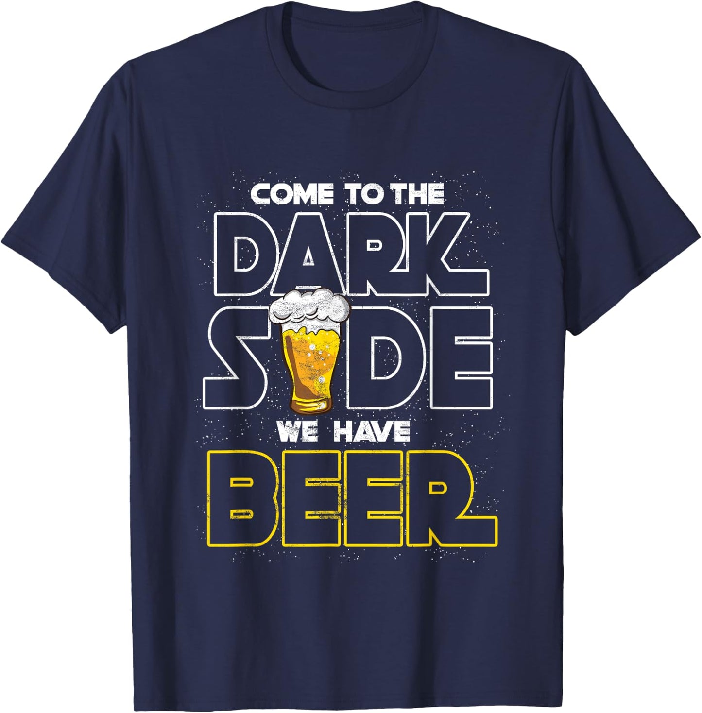 Komme auf die dunkle Seite wir haben Bier Joke Nerd T-Shirt - T-Shirt | Navy