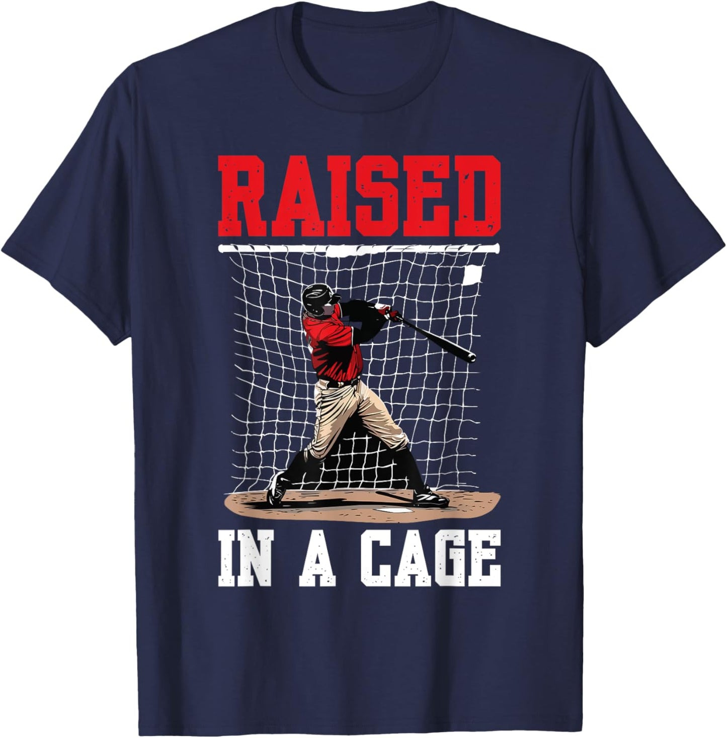 Raised In A Cage T-Shirt - T-Shirt | Navy