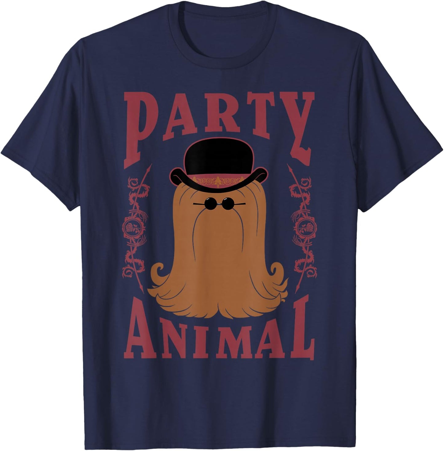 Addams Family Cousin It Party Animal Portrait Small T-Shirt - T-Shirt | Navy