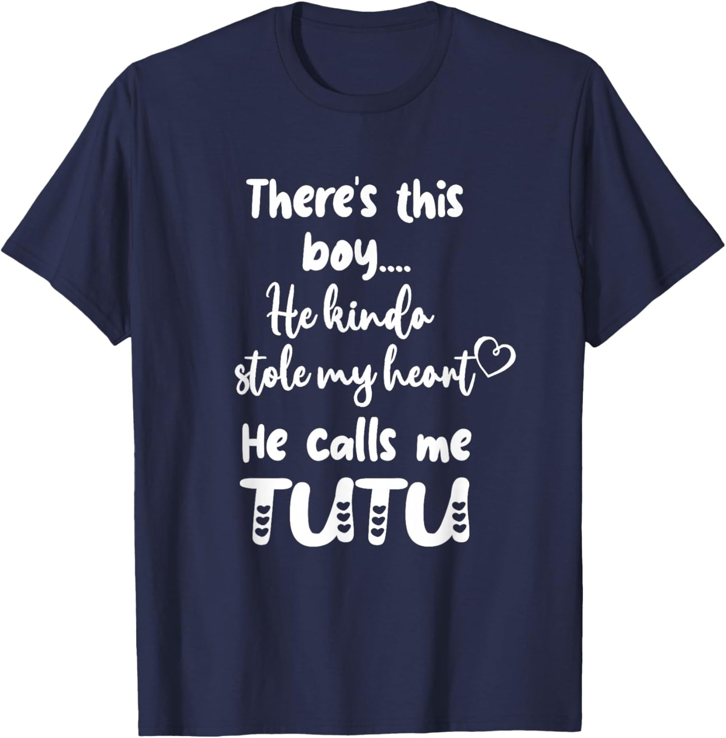 Hawaii Hawaiian Grandma Grandmother This Boy Calls Me Tutu T-Shirt - T-Shirt | Navy