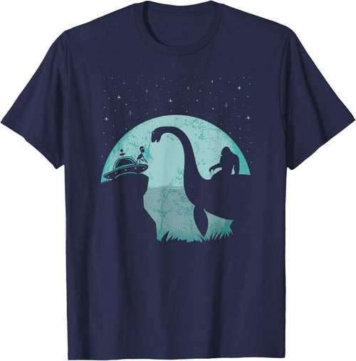 Bigfoot Riding Loch Ness Monster Sasquatch Ufo Abduction