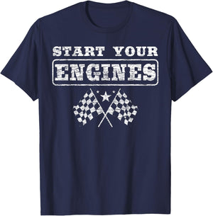 New Start Your Engines for a Car and Bike Racer Autocross T-Shirt - T-Shirt | Navy