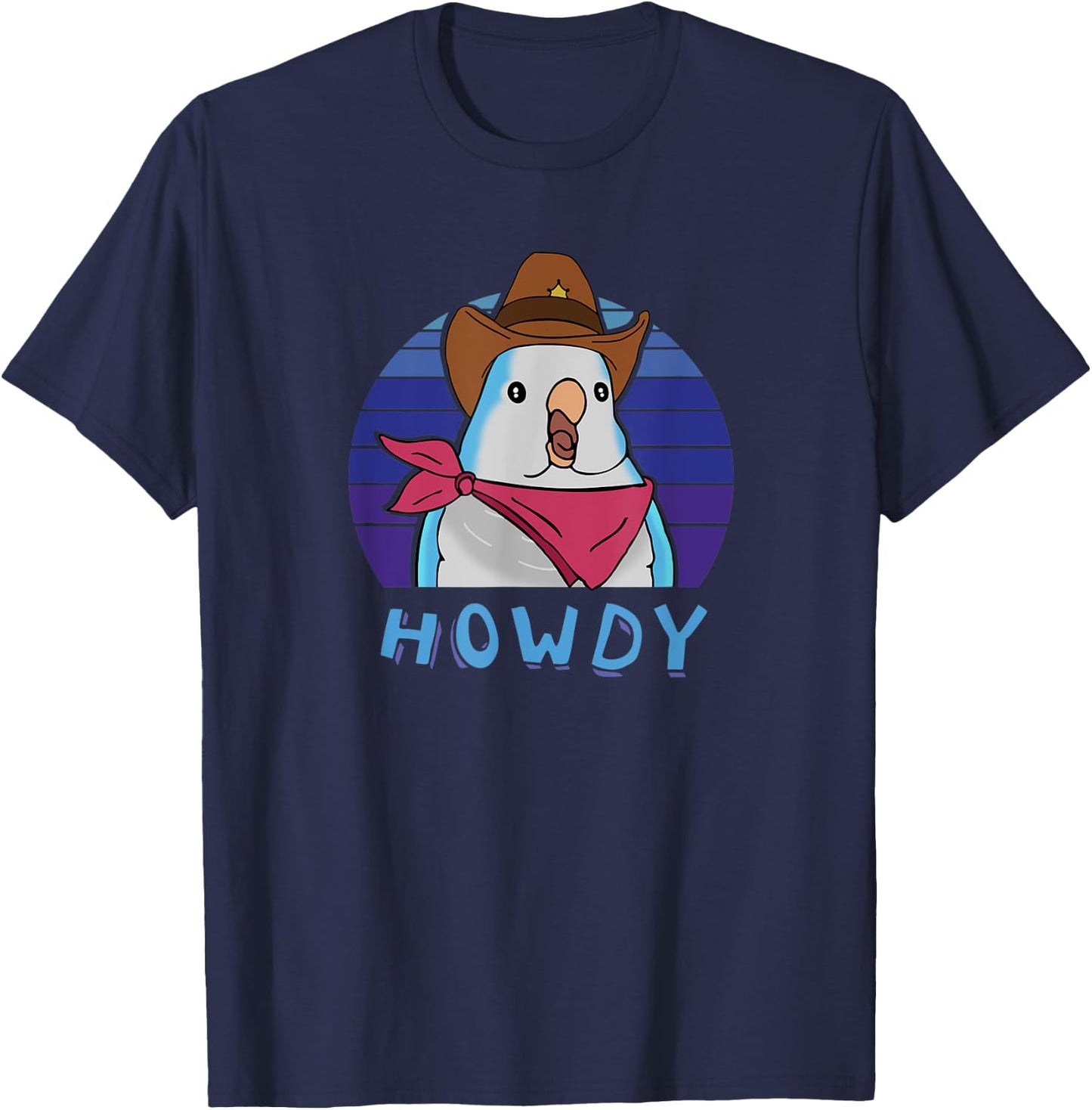 Aesthetic Howdy Funny Cute Blue Quaker Parrot Monk Parakeet T-Shirt - T-Shirt | Navy