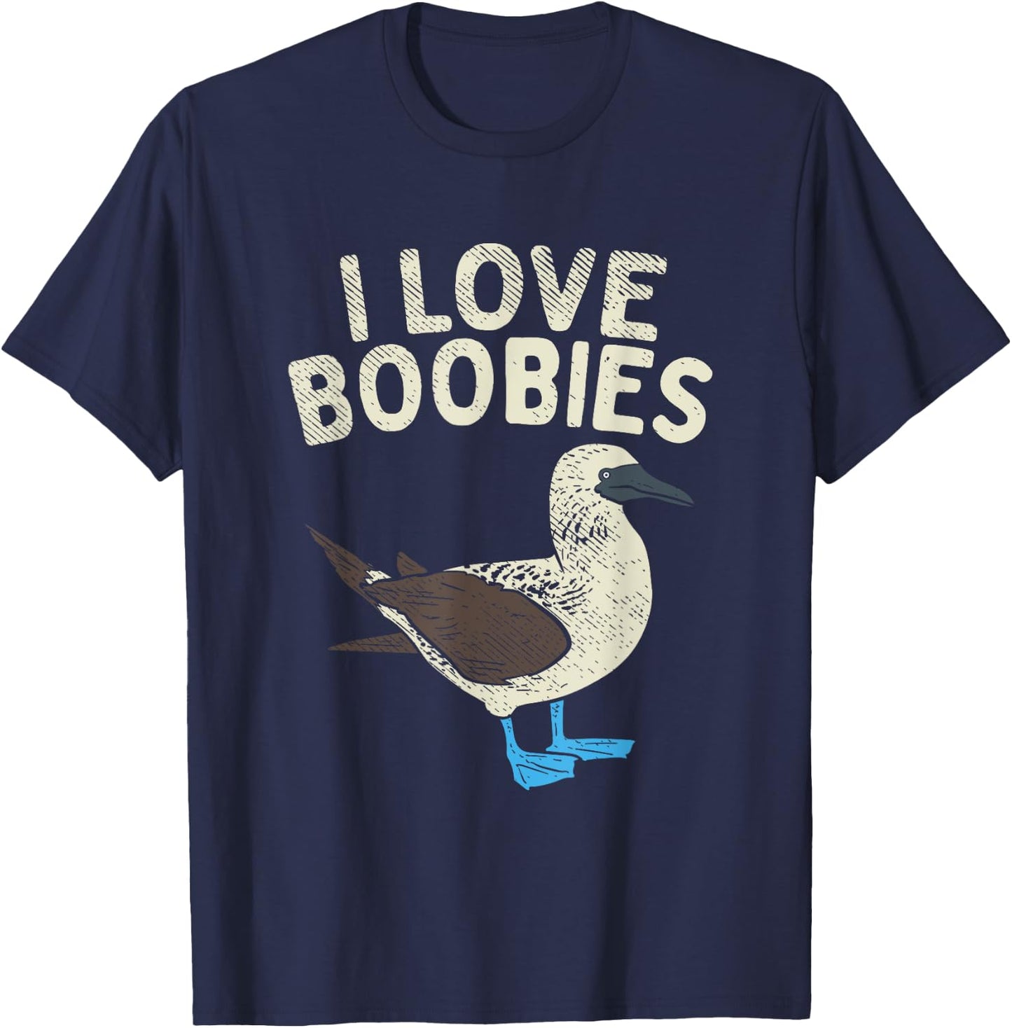 Blue Footed Boobies Word Game - I Love Boobies Pot T-Shirt - T-Shirt | Navy