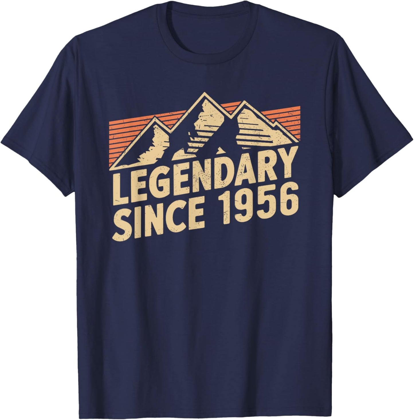 Legendary Since 1956 Birthday Mountain Retro Vintage 1956 T-Shirt - T-Shirt | Navy