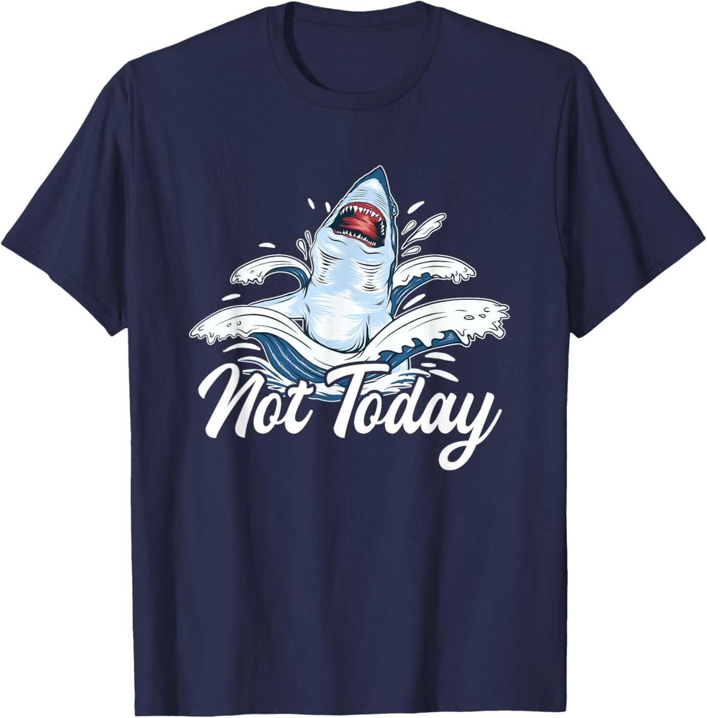 Not Today White Whale Hammerhead Lover Shark T-Shirt - T-Shirt | Navy
