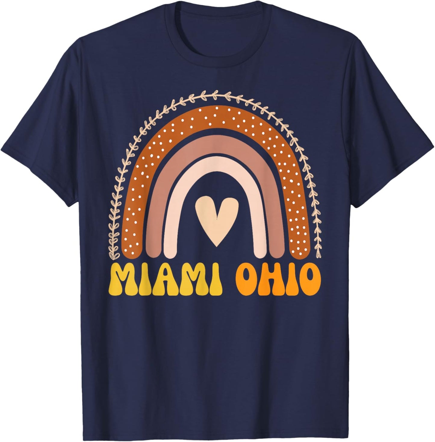 Miami OH Vintage Rainbow Retro Athletic Ohio Sports College T-Shirt - T-Shirt | Navy