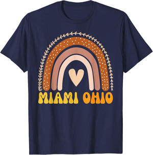 Miami OH Vintage Rainbow Retro Athletic Ohio Sports College T-Shirt - T-Shirt | Navy