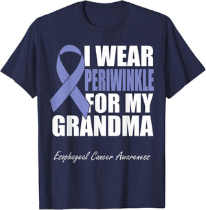 I Wear Periwinkle For My Grandma Esophageal Cancer Awareness T-Shirt - T-Shirt | Navy