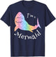 I'm a Mermaid , Cute Swim Great White Shark T-Shirt - T-Shirt | Navy