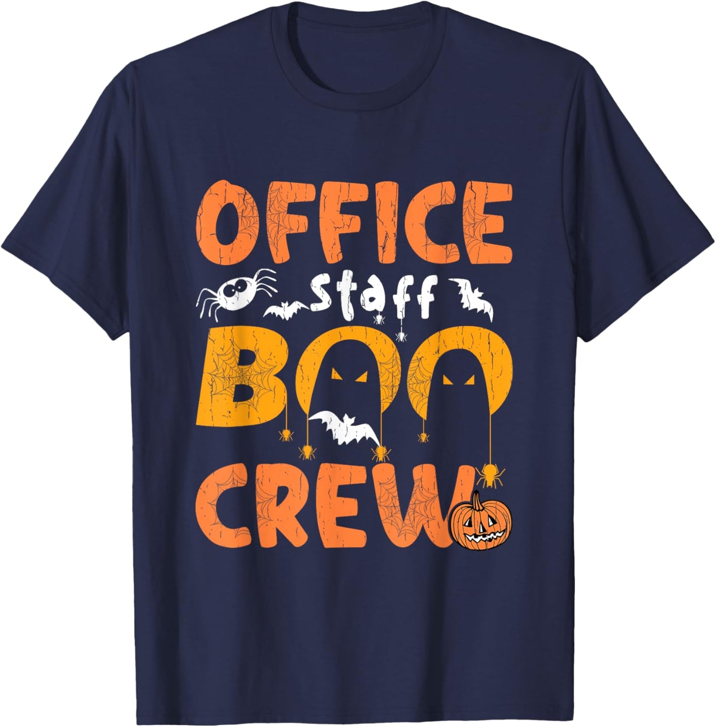 Office Staff Boo Crew Funny Halloween Matching Costume T-Shirt - T-Shirt | Navy