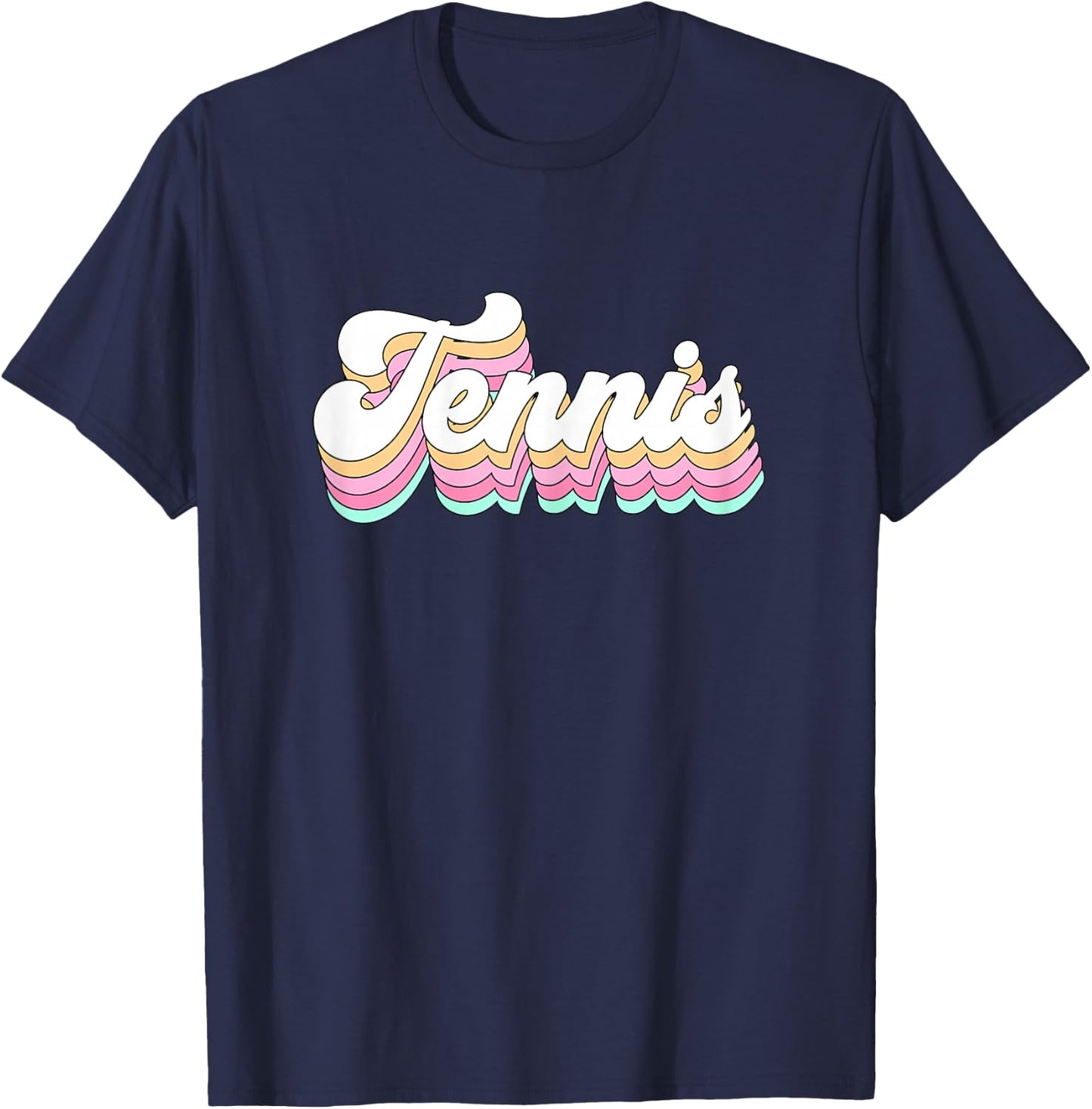 Cute Retro Tennis Pastel Aesthetic Teen Girls T-Shirt - T-Shirt | Navy