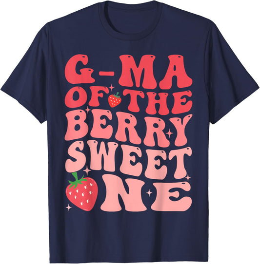 G-Ma Of The Berry Sweet One 1st Birthday Strawberry T-Shirt - T-Shirt | Navy