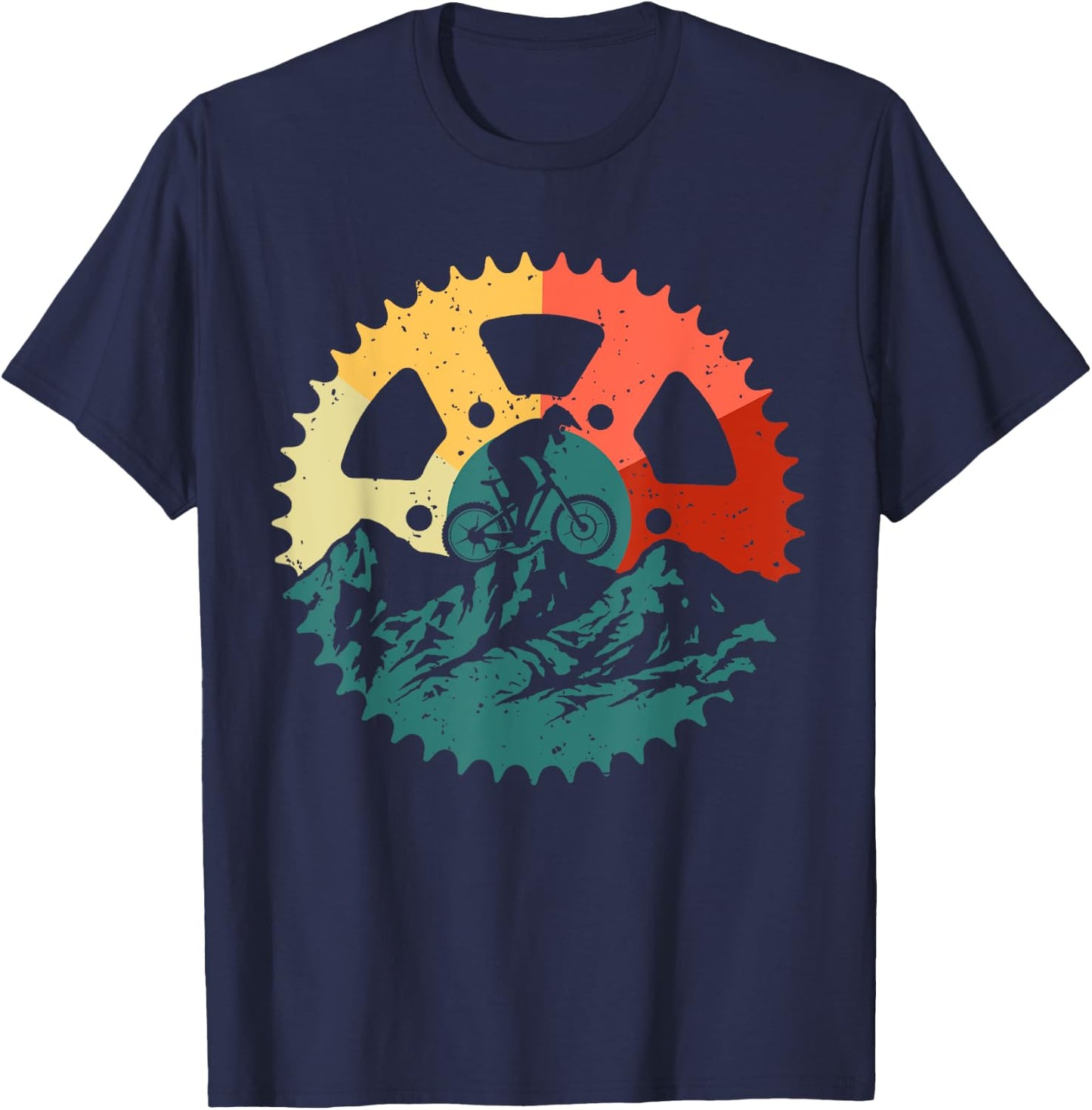 Funny Mountain Biking Art Women MTB Mountain Biker T-Shirt - T-Shirt | Navy