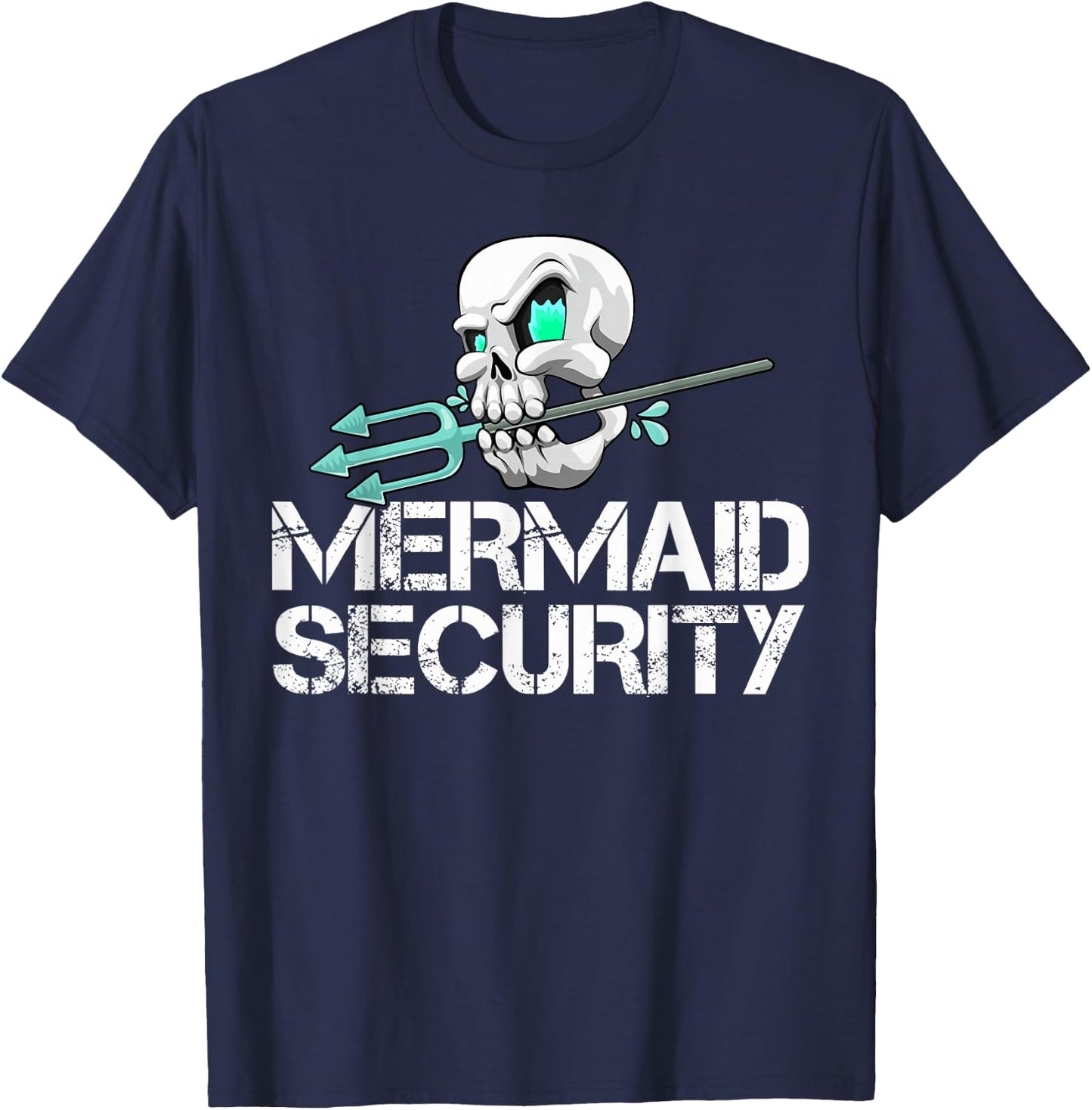 Mermaid Security Shirt Men Pirate Skull Swim Team Swimmer T-Shirt - T-Shirt | Navy