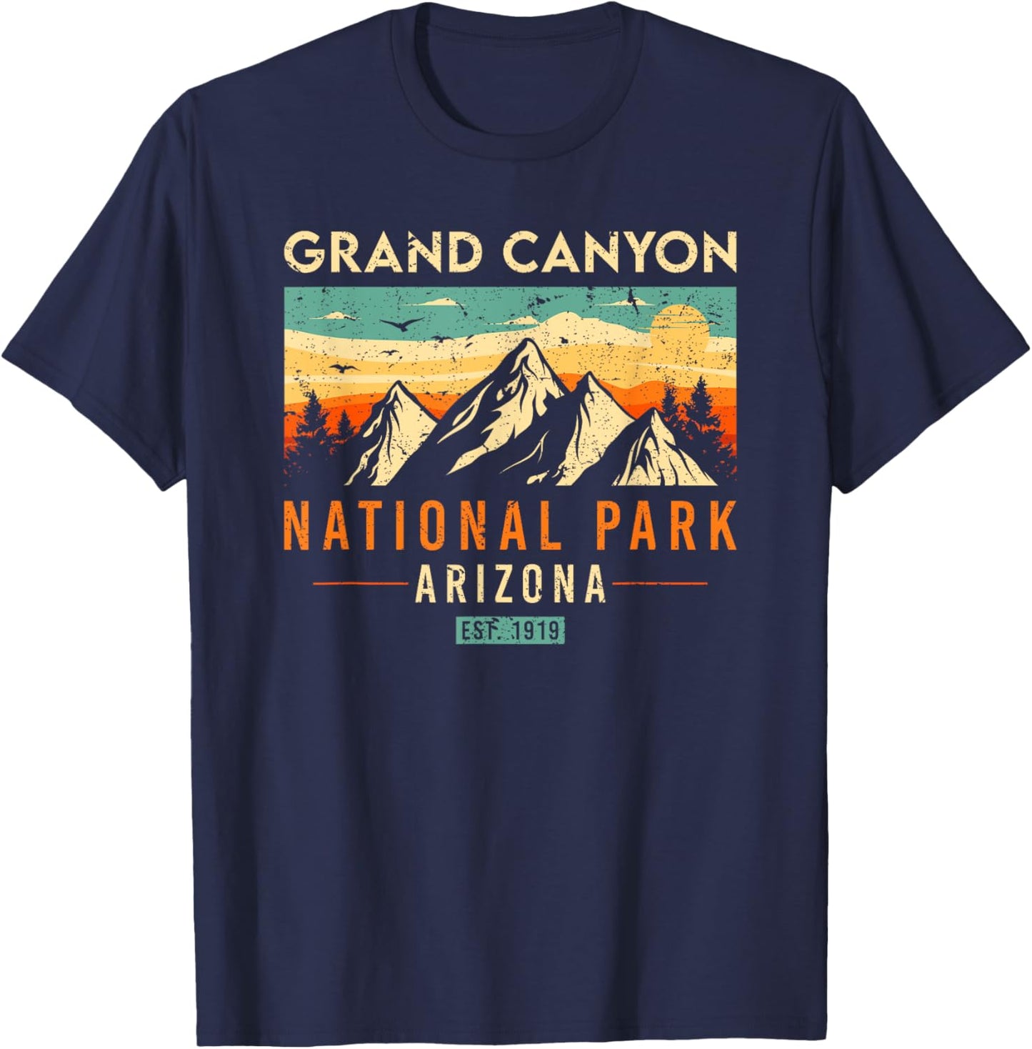 Grand Canyon Est 1919 Arizona Vintage Retro National Park T-Shirt - T-Shirt | Navy