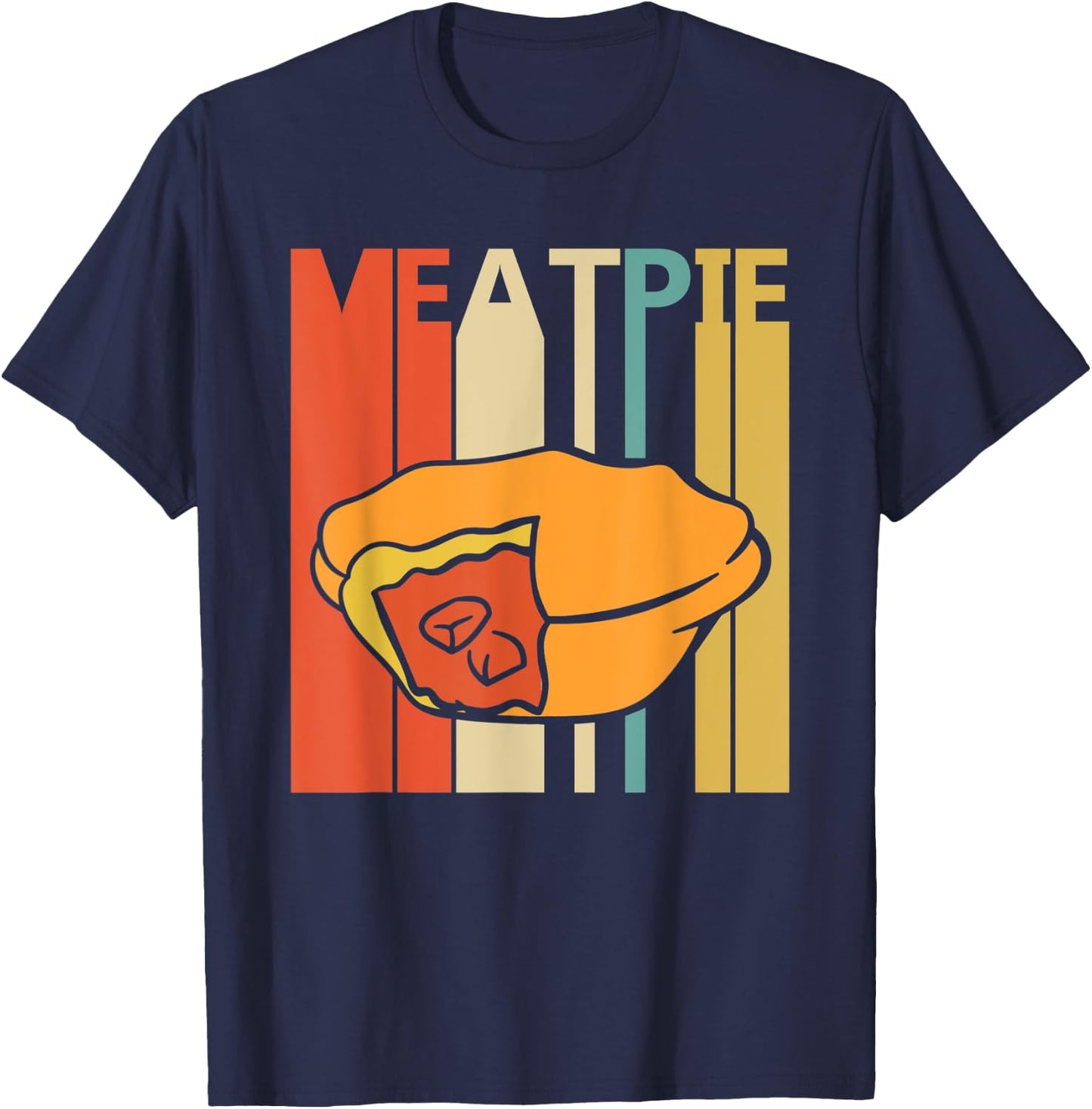 Vintage Retro Meat Pie T-Shirt - T-Shirt | Navy