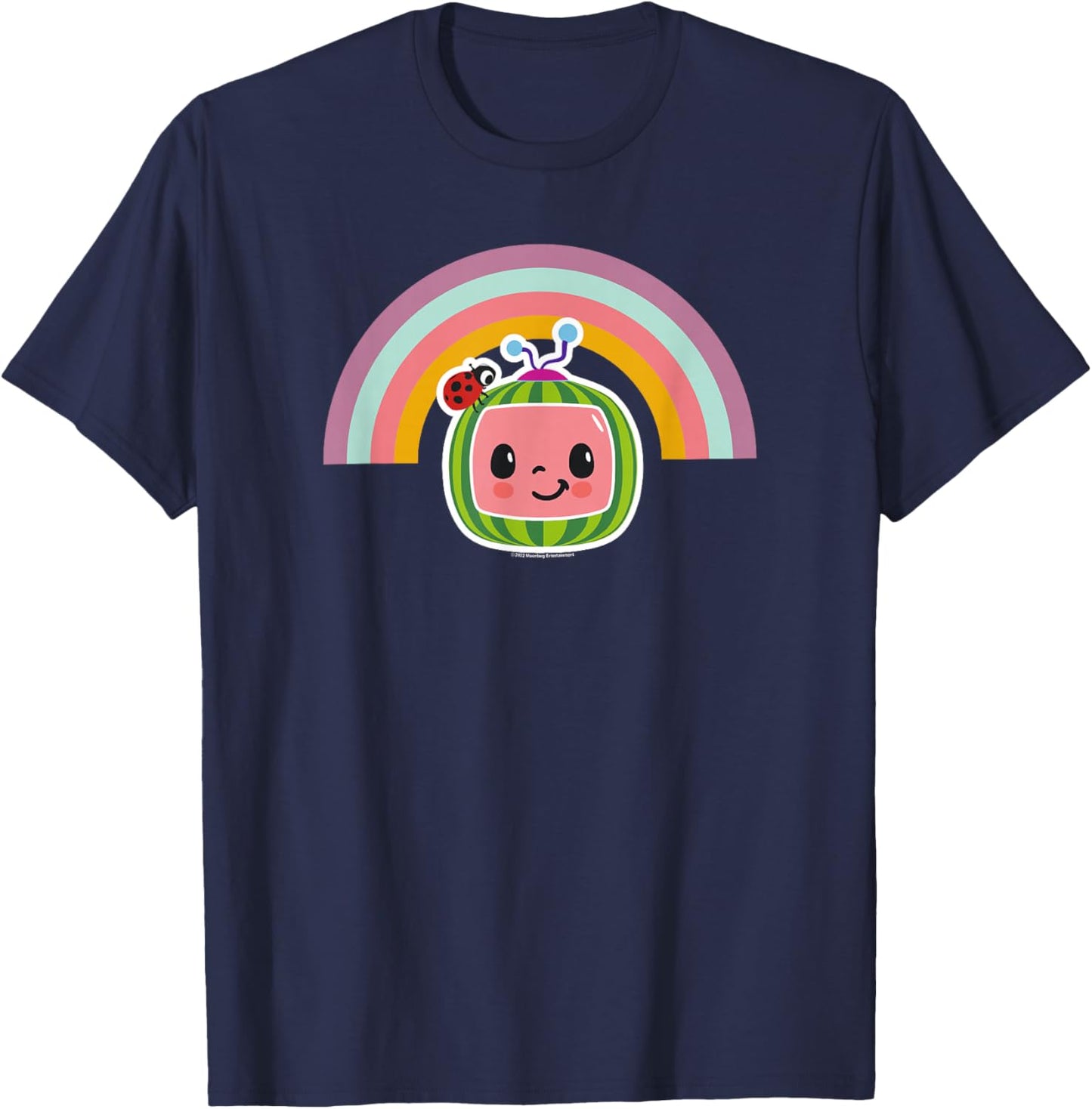 CoComelon Classic Rainbow Smiling Face T-Shirt - T-Shirt | Navy