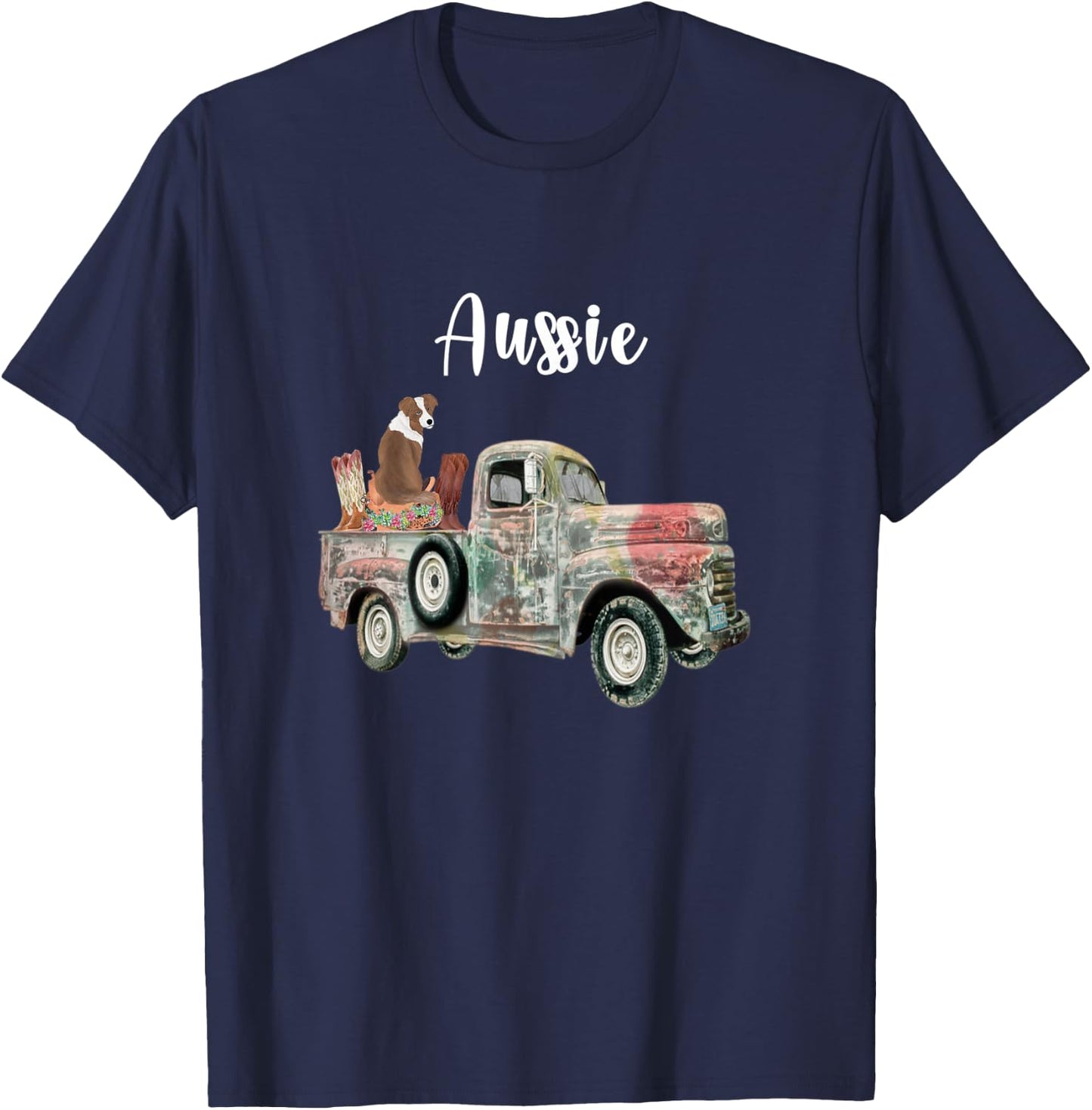 Red Merle Australian Shepherd Dog Gift Aussie Women T-Shirt - T-Shirt | Navy