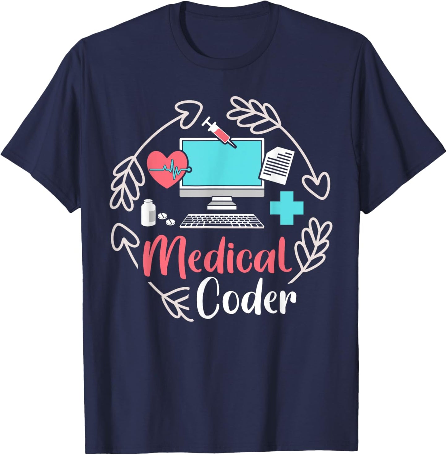 Cute Medical Coder Medical Coding T-Shirt - T-Shirt | Navy