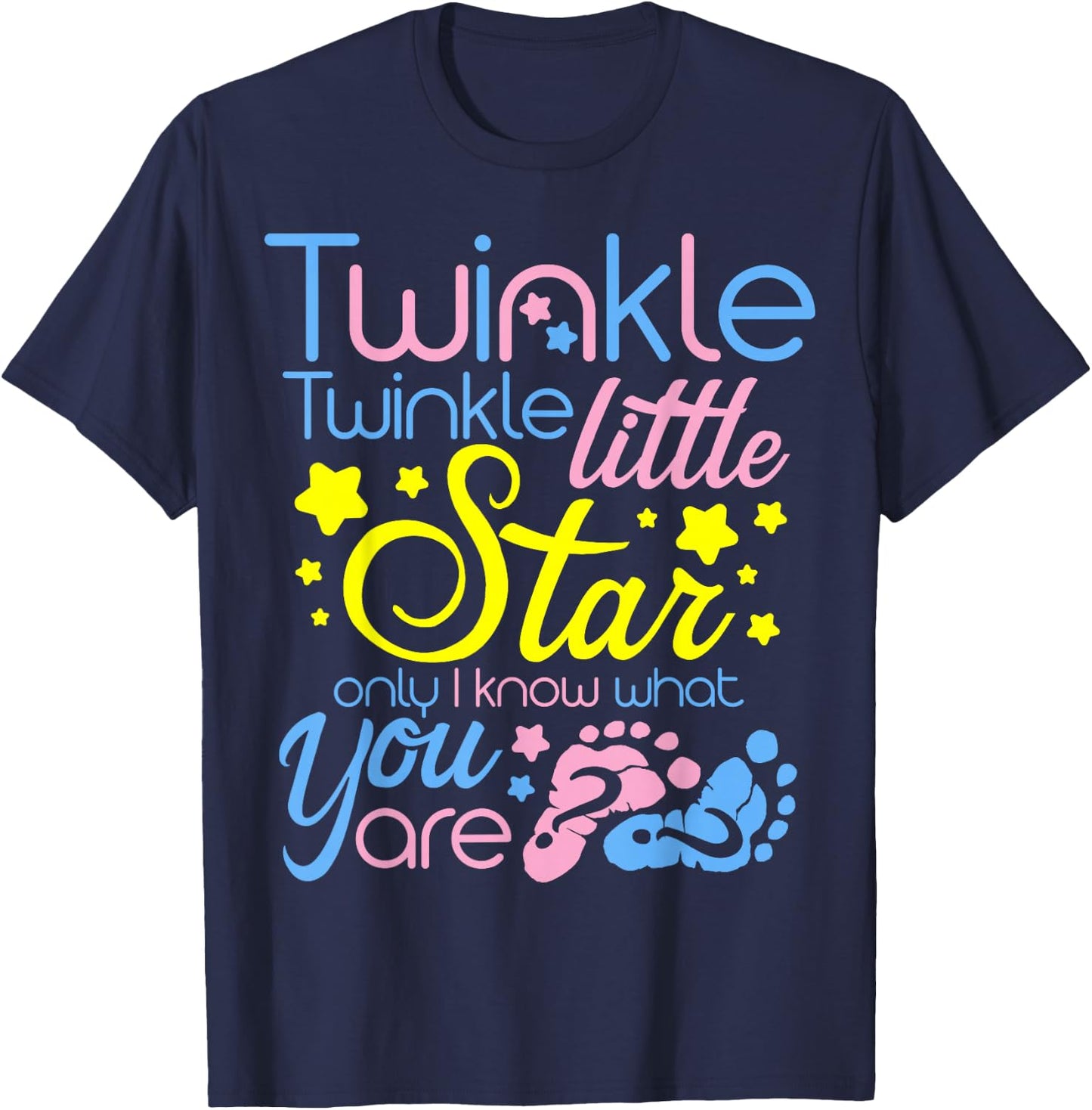 Twinkle Twinkle Little Star Only I Know Gender Keeper Reveal T-Shirt - T-Shirt | Navy