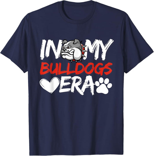 In My Bulldogs Era Bulldog Mascot Sports Fan Vintage Men Boy T-Shirt - T-Shirt | Navy
