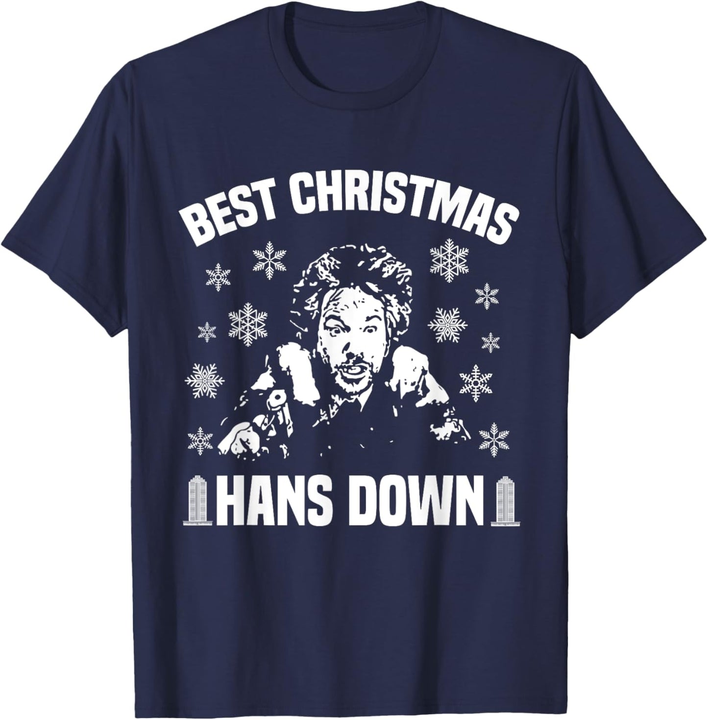 Best Christmas Hans Down Funny Dad Joke Christmas T-Shirt - T-Shirt | Navy
