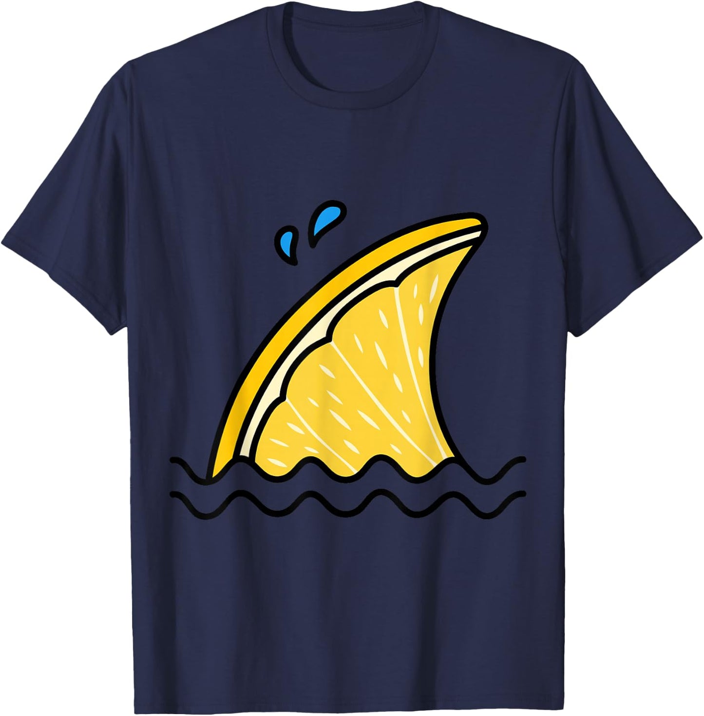 Kawaii Lemon Lime Shark Fin Funny Family Summer Vacation T-Shirt - T-Shirt | Navy