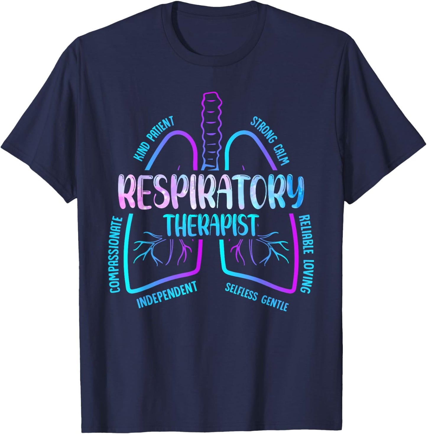 RT Care Respiratory Therapy Gifts - Respiratory Therapist T-Shirt - T-Shirt | Navy