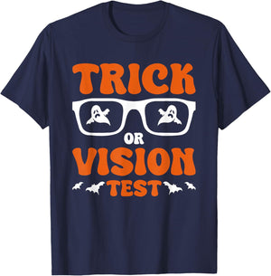Trick Or Vision Test Halloween Optician T-Shirt - T-Shirt | Navy