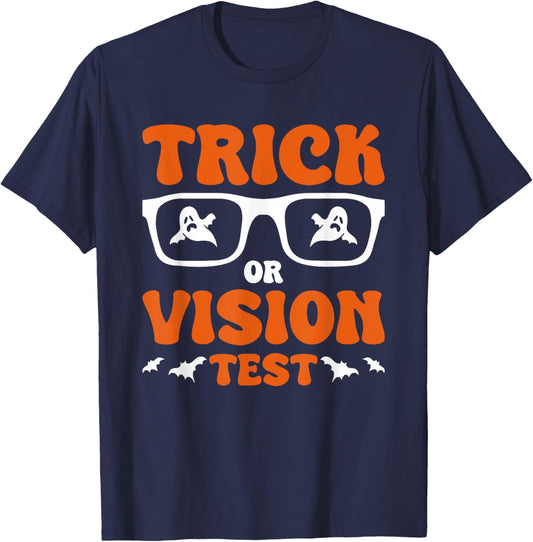 Trick Or Vision Test Halloween Optician T-Shirt - T-Shirt | Navy