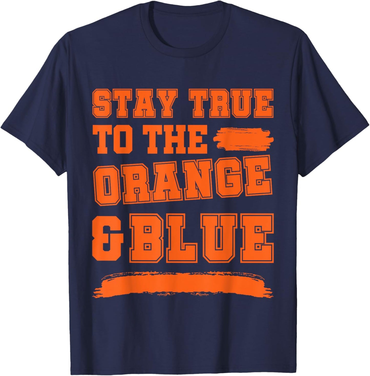 Blue and Orange Game Day, Blue and Orange T-Shirt - T-Shirt | Navy