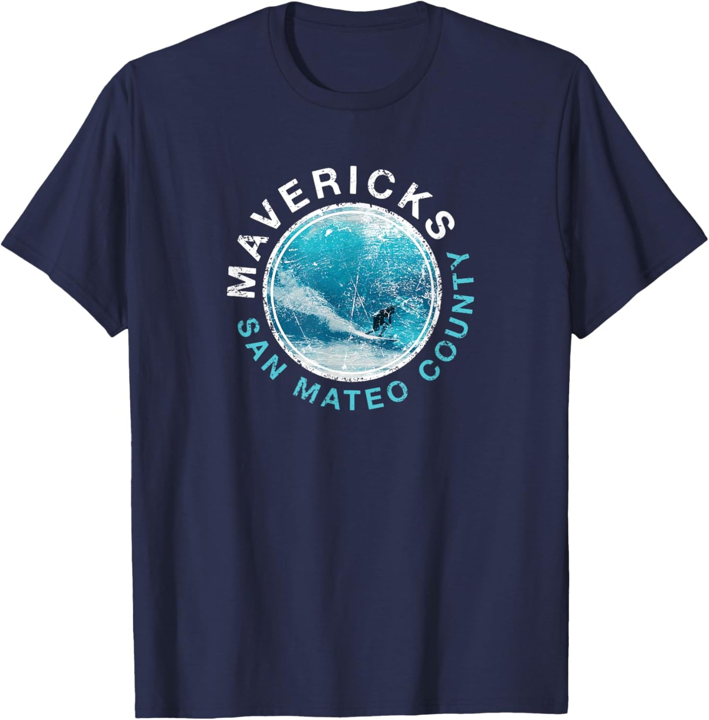 MAVERICKS California Big Wave Surfing T-Shirt - T-Shirt | Navy