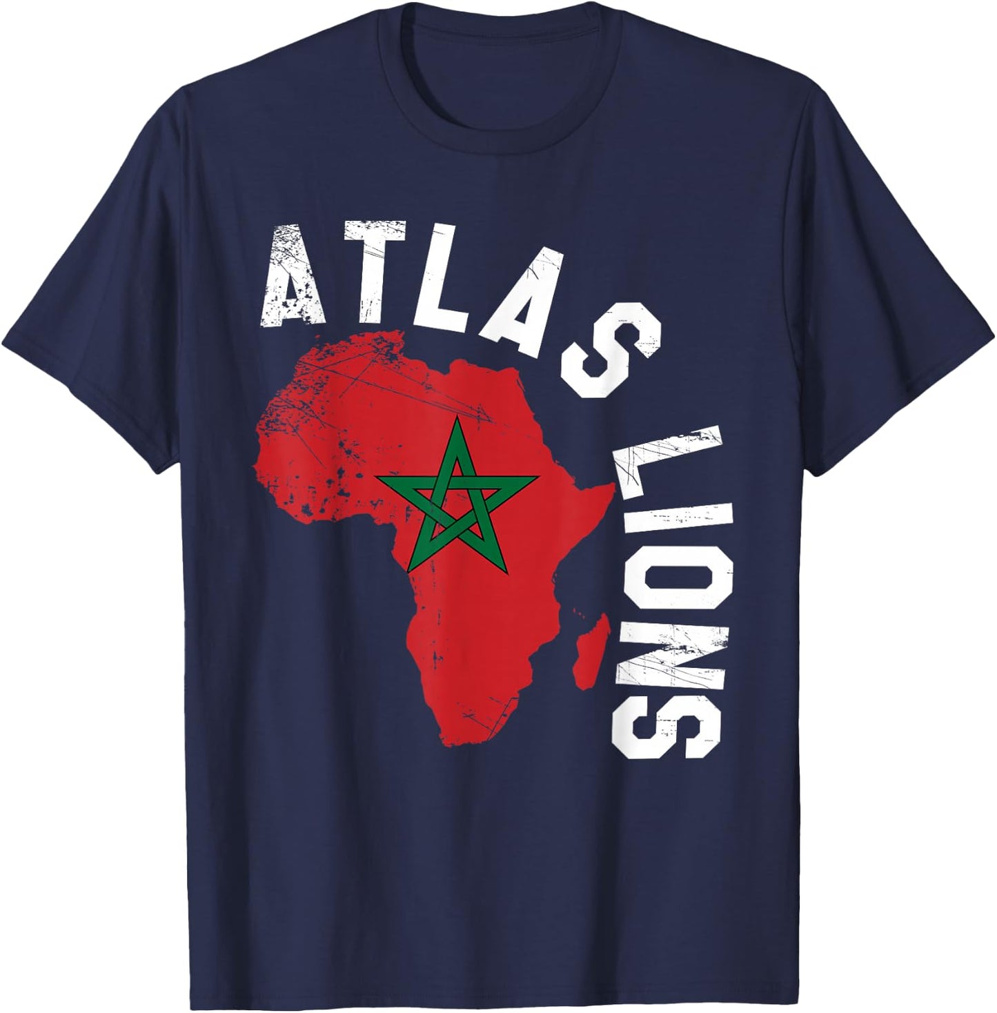 Morocco Flag Soccer T-Shirt - T-Shirt | Navy