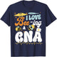 CNA Nurse Certified Nursing Assistant Bee Pun I Love Bee-Ing T-Shirt - T-Shirt | Navy