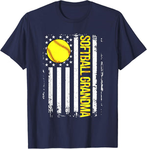 Softball Grandma American Flag Vintage ic Game Day Men T-Shirt - T-Shirt | Navy