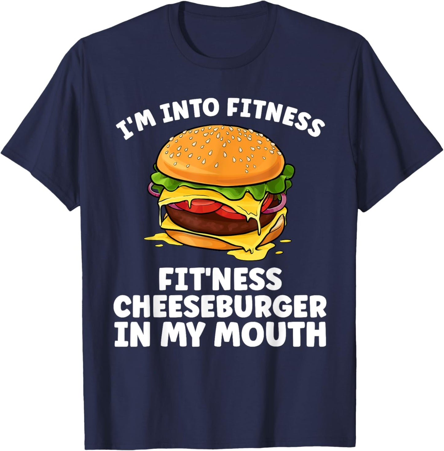 Funny Cheeseburger Women Kids Burger Hamburger Lover T-Shirt - T-Shirt | Navy