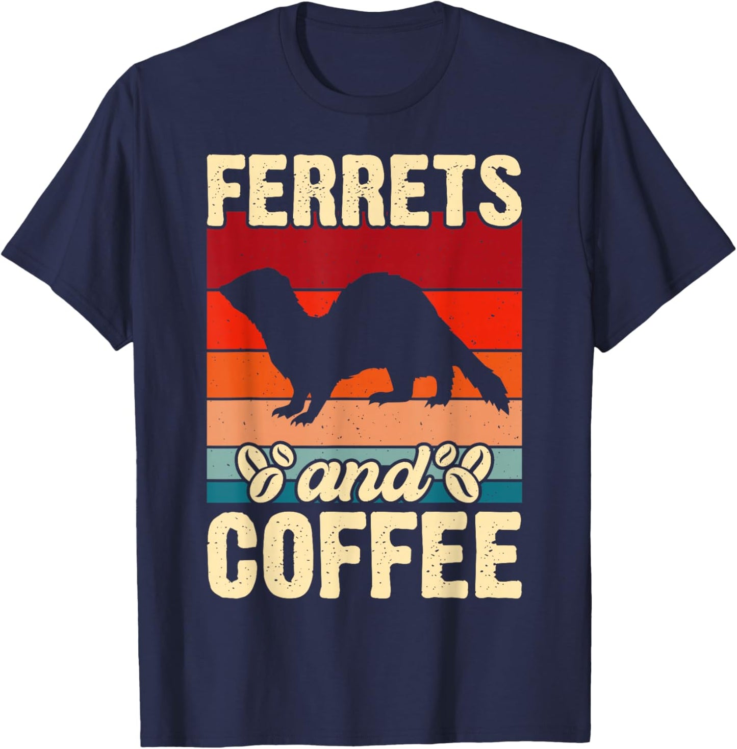 Ferrets And Coffee T-Shirt - T-Shirt | Navy
