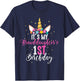 Its My Granddaughters 1st Birthay Girl Unicorn Birthday T-Shirt - T-Shirt | Navy