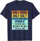 Retro Vintage Funny Half Hood Half Holy Pray T-Shirt - T-Shirt | Navy