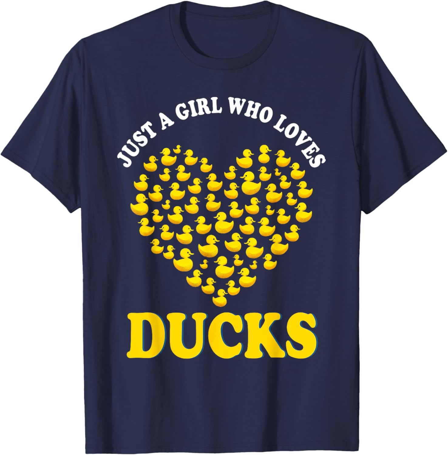 Just a Girl Who Loves Ducks Shirt Girl Cute Funny Duck Gifts T-Shirt - T-Shirt | Navy