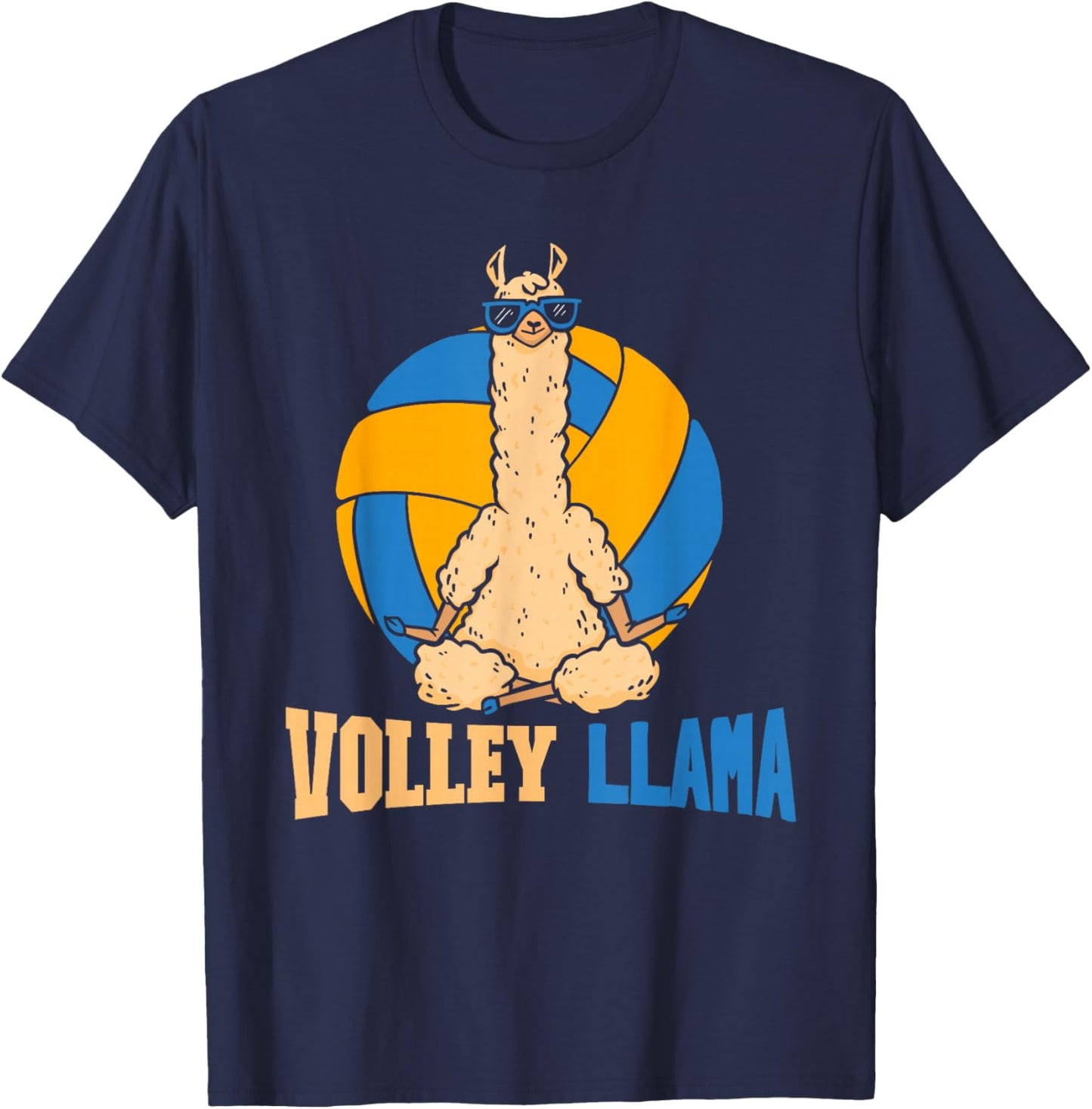 Volley Llama Vball - Beach Volleyball Llama T-Shirt - T-Shirt | Navy